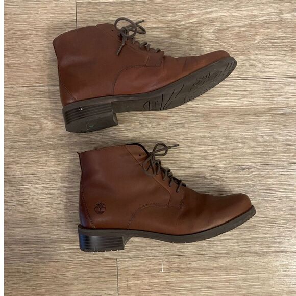 Timberland Brown Leather Mid Lace-Up Boot size 9.5 - Picture 2 of 7